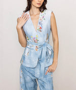 Ranna Gill Rafia Belted Waist Coat