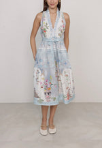 Ranna Gill Nysa Pleated Halter Midi Dress