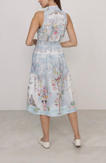 Ranna Gill Nysa Pleated Halter Midi Dress