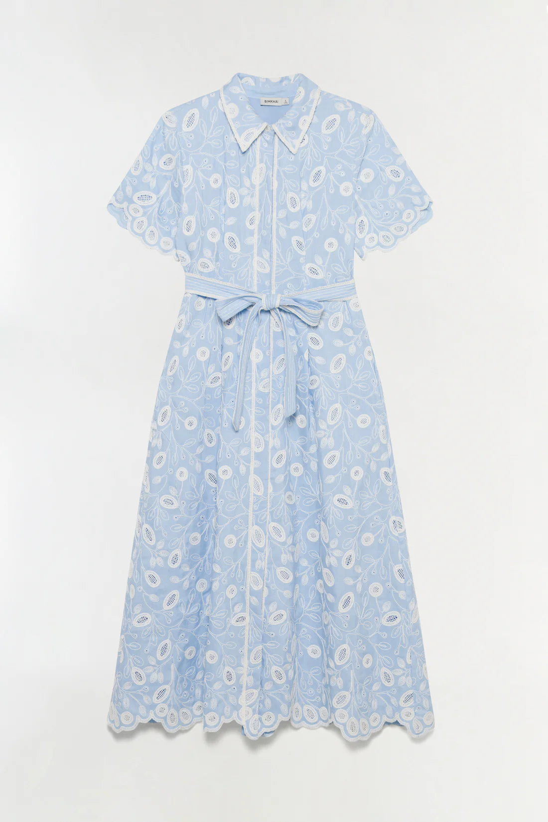 Simkhai Audria Belted Linen Midi Dress