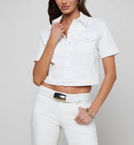 Lagence Kirstie S/S Crop Denim Shirt Jacket