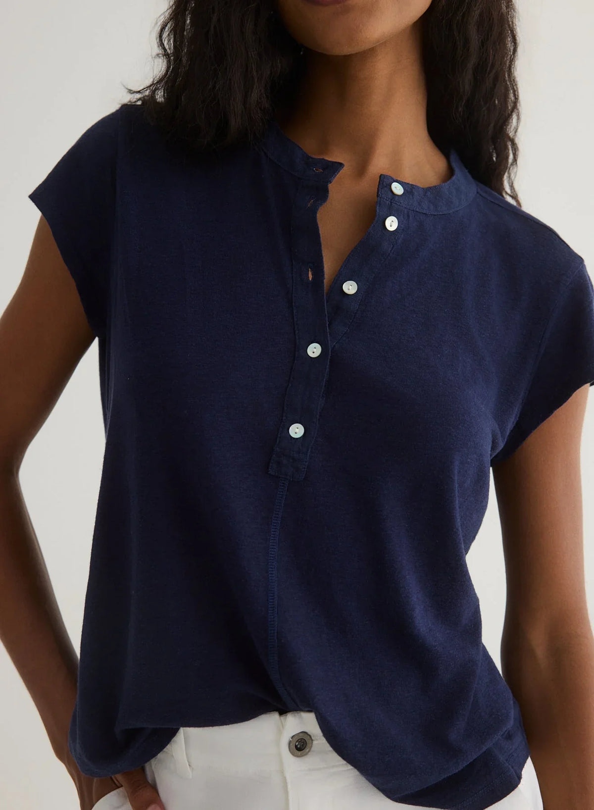 Bella Dahl Short Sleeve Placket Pullover Top