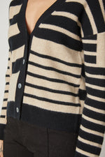 Kokun Stripe Mixed Cardigan