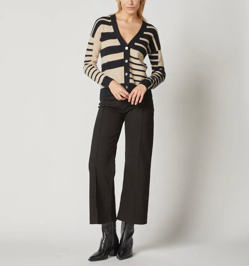 Kokun Stripe Mixed Cardigan