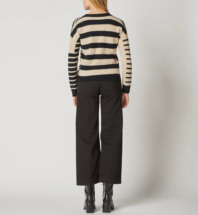 Kokun Stripe Mixed Cardigan
