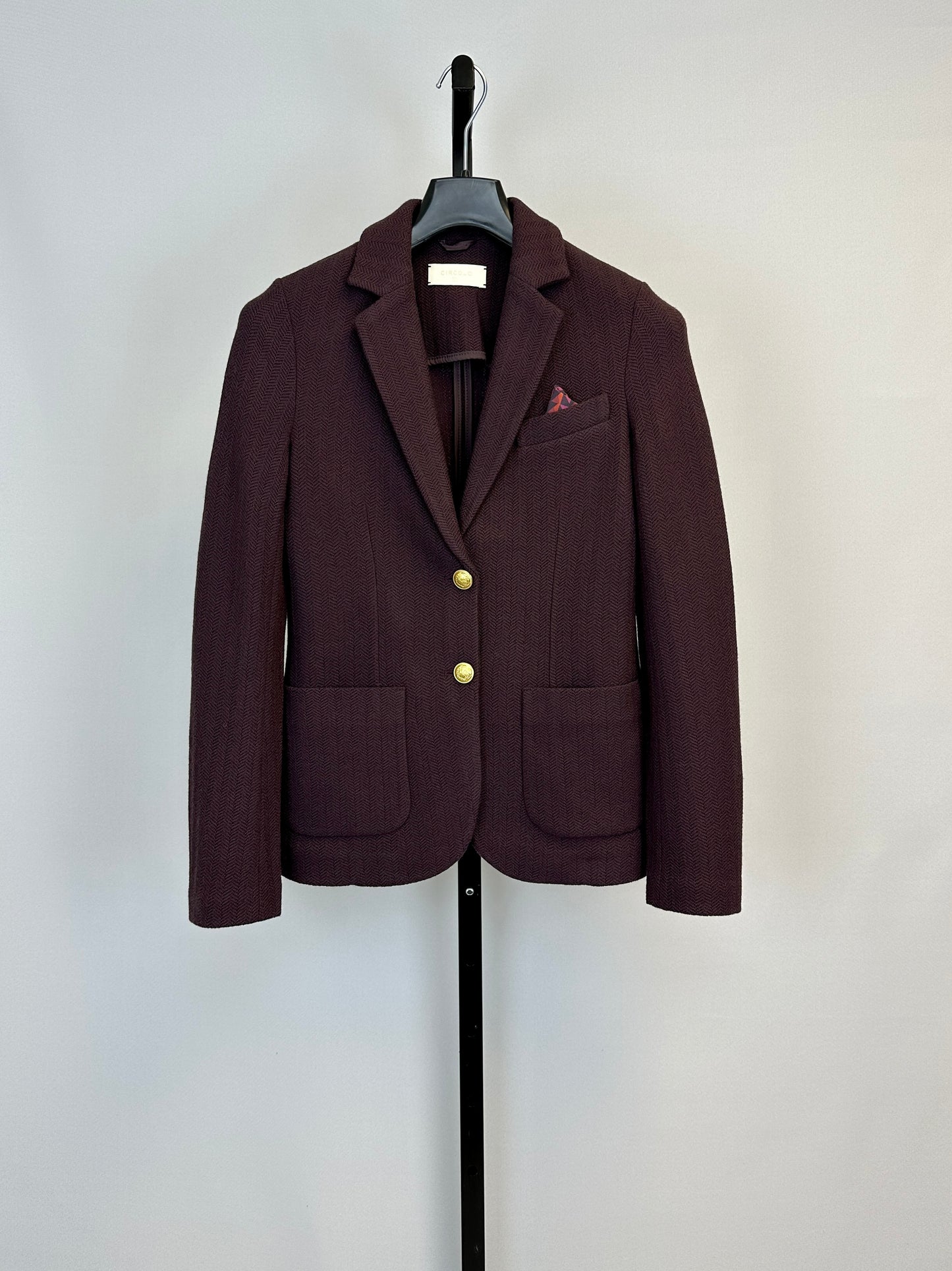 Circolo Herringbone Slim Fit Lana Blazer