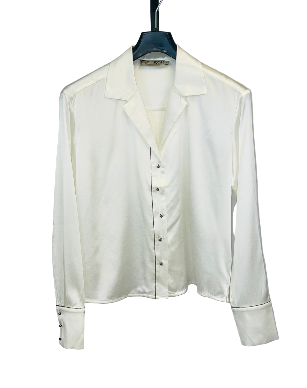 Go Silk Go Top Notch Metal Blouse