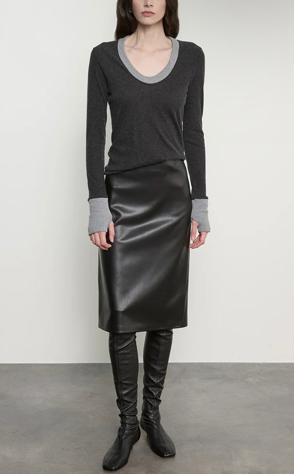 Enza Costa Leather Minimal Skirt