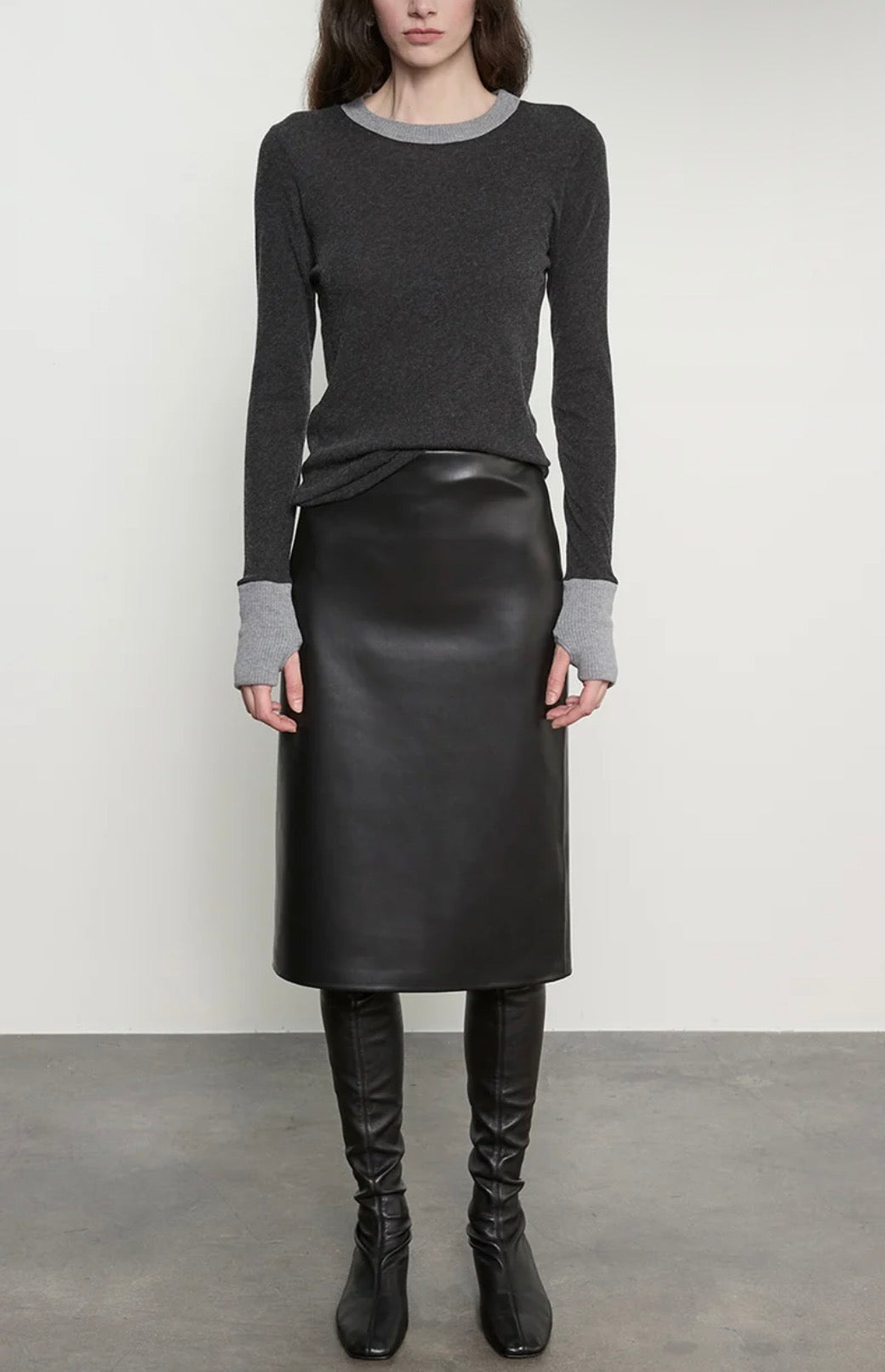 Enza Costa Leather Minimal Skirt