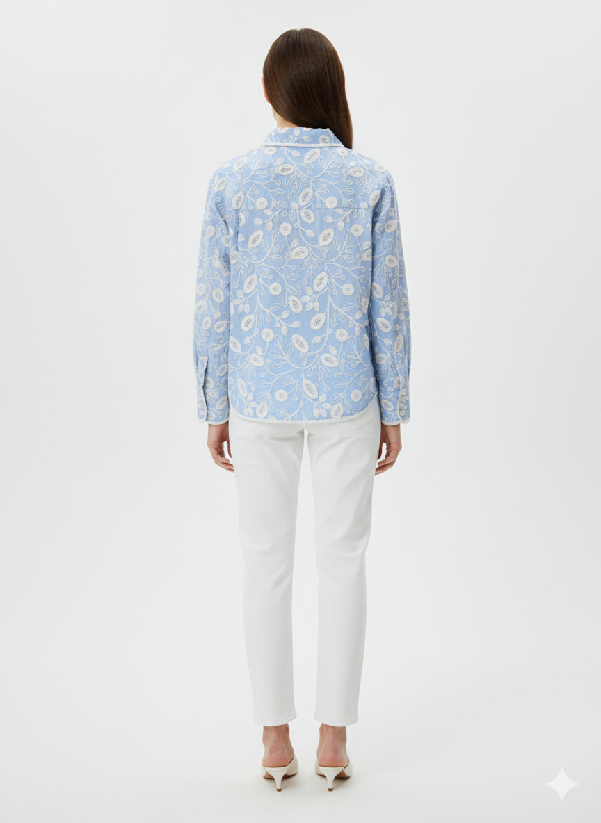 Simkhai Farlowe Cropped Button Down Shirt