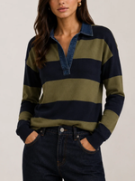 J.Society Denim Collar Stripe Polo Shirt_24021