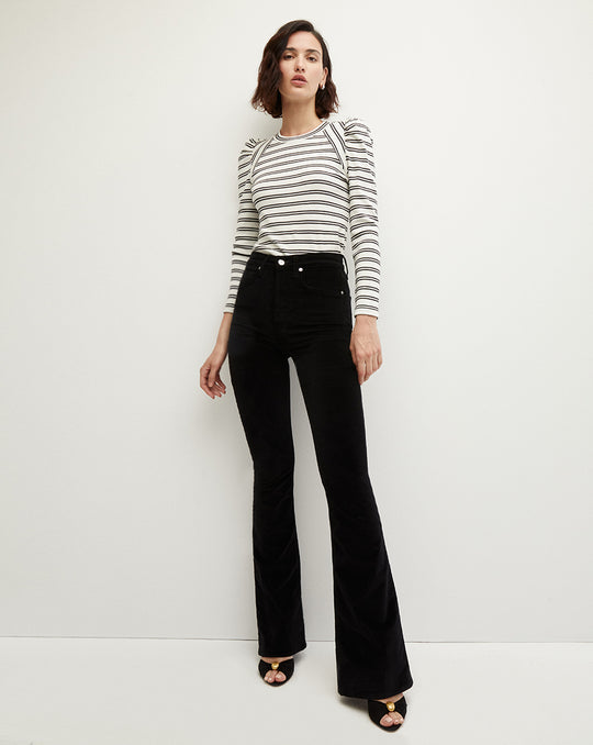 Veronica Beard Beverly Velvet Skinny Flare Jean