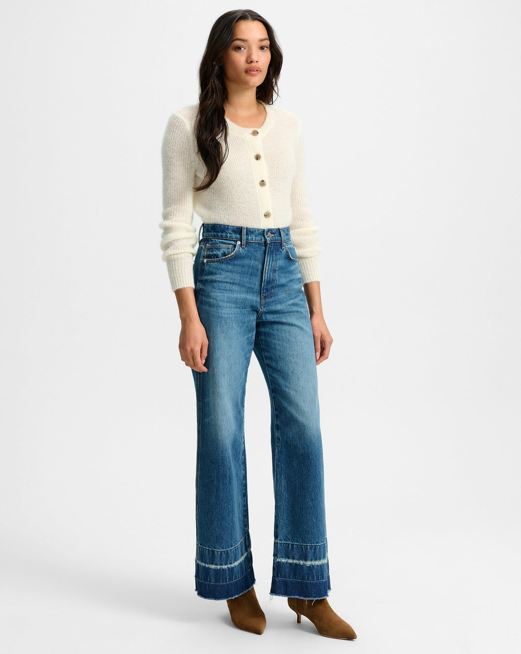 Veronica Beard Taylor High Rise Wide Leg Jeans