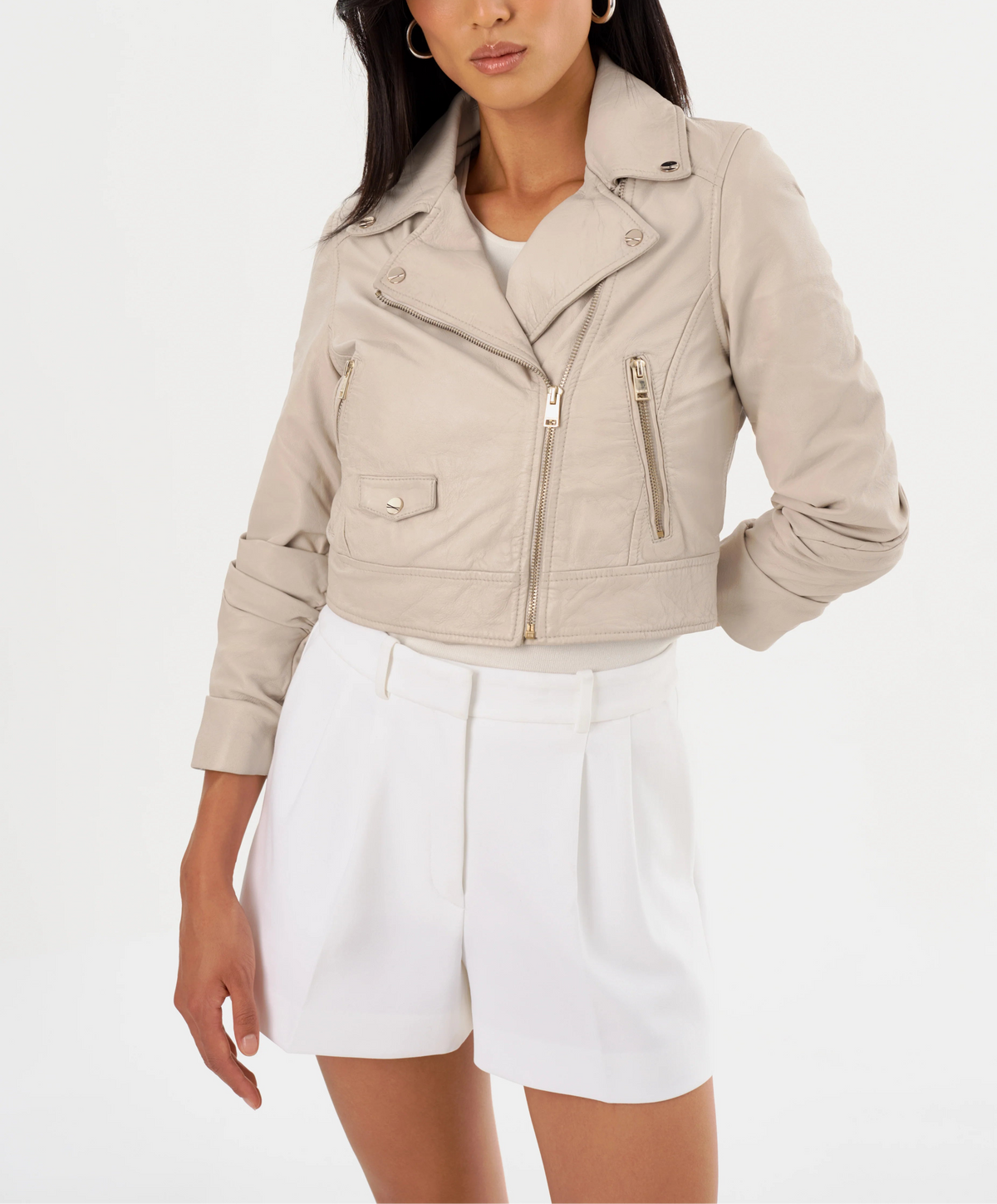 Lamarque Ts Janika Cropped Leather Biker Jacket