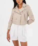 Lamarque Ts Janika Cropped Leather Biker Jacket