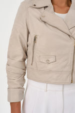 Lamarque Ts Janika Cropped Leather Biker Jacket