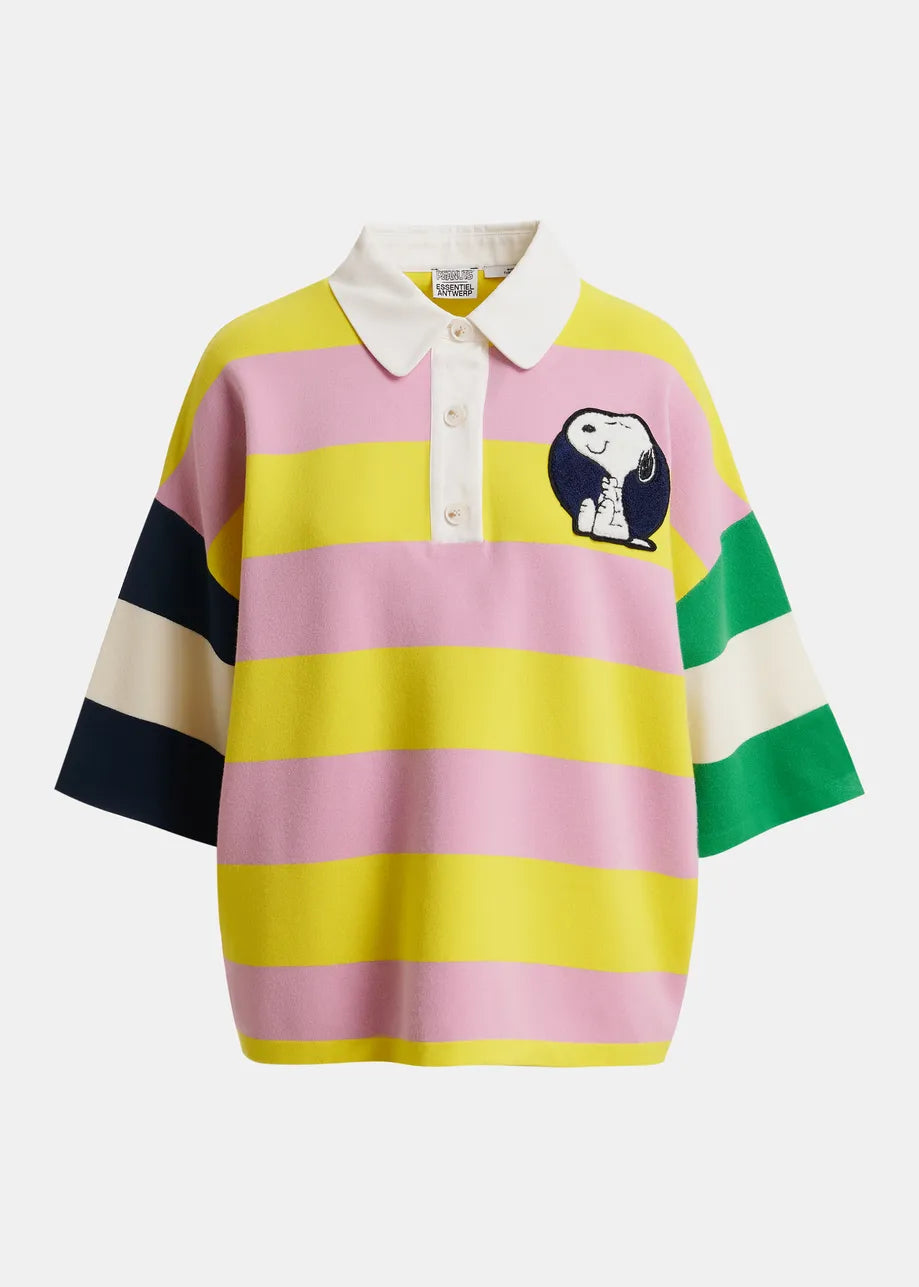 Essentiel Jice Striped Embo Snoopy Polo