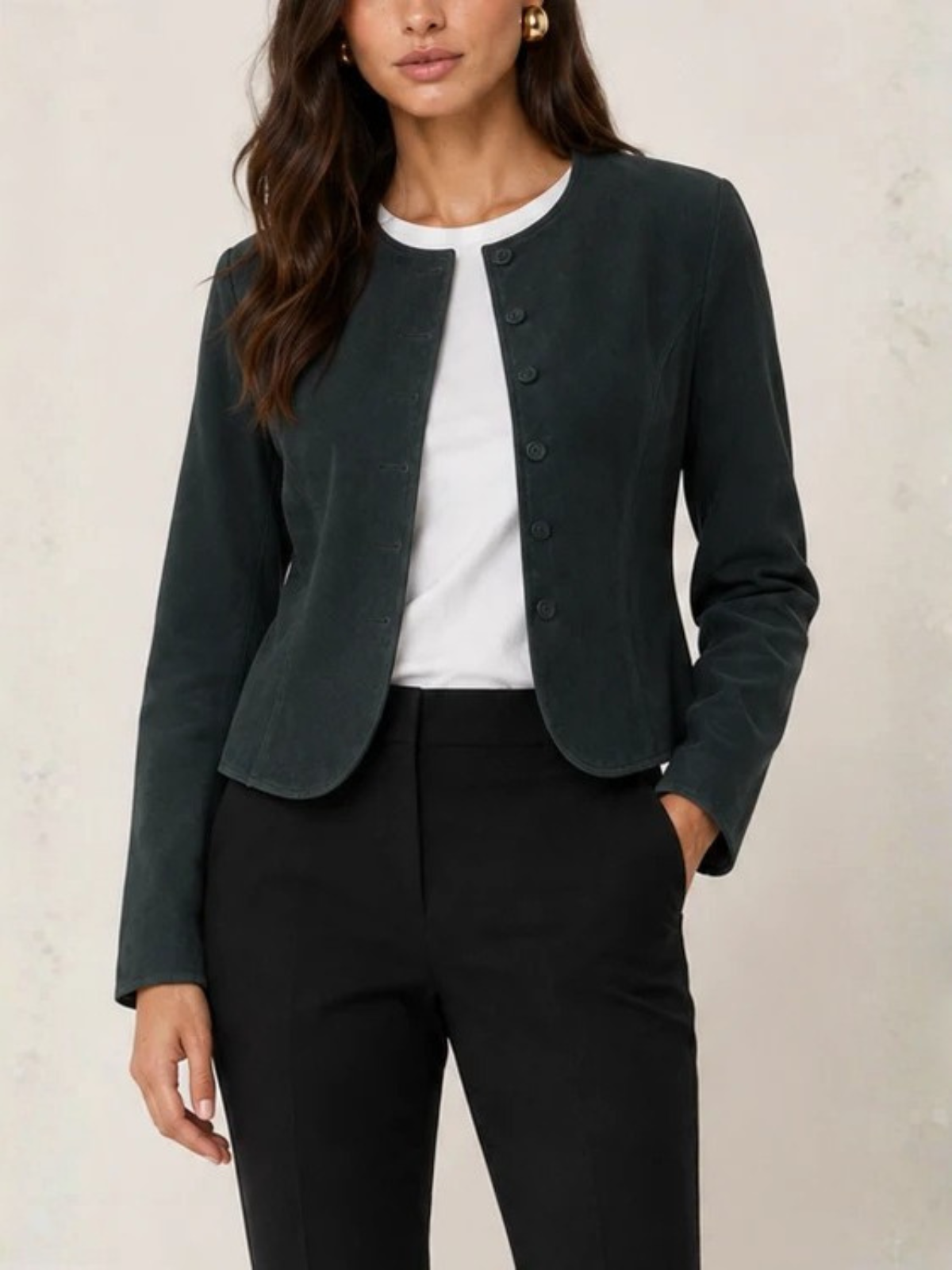 Jakett Demi Washed Suede Jacket_596J433
