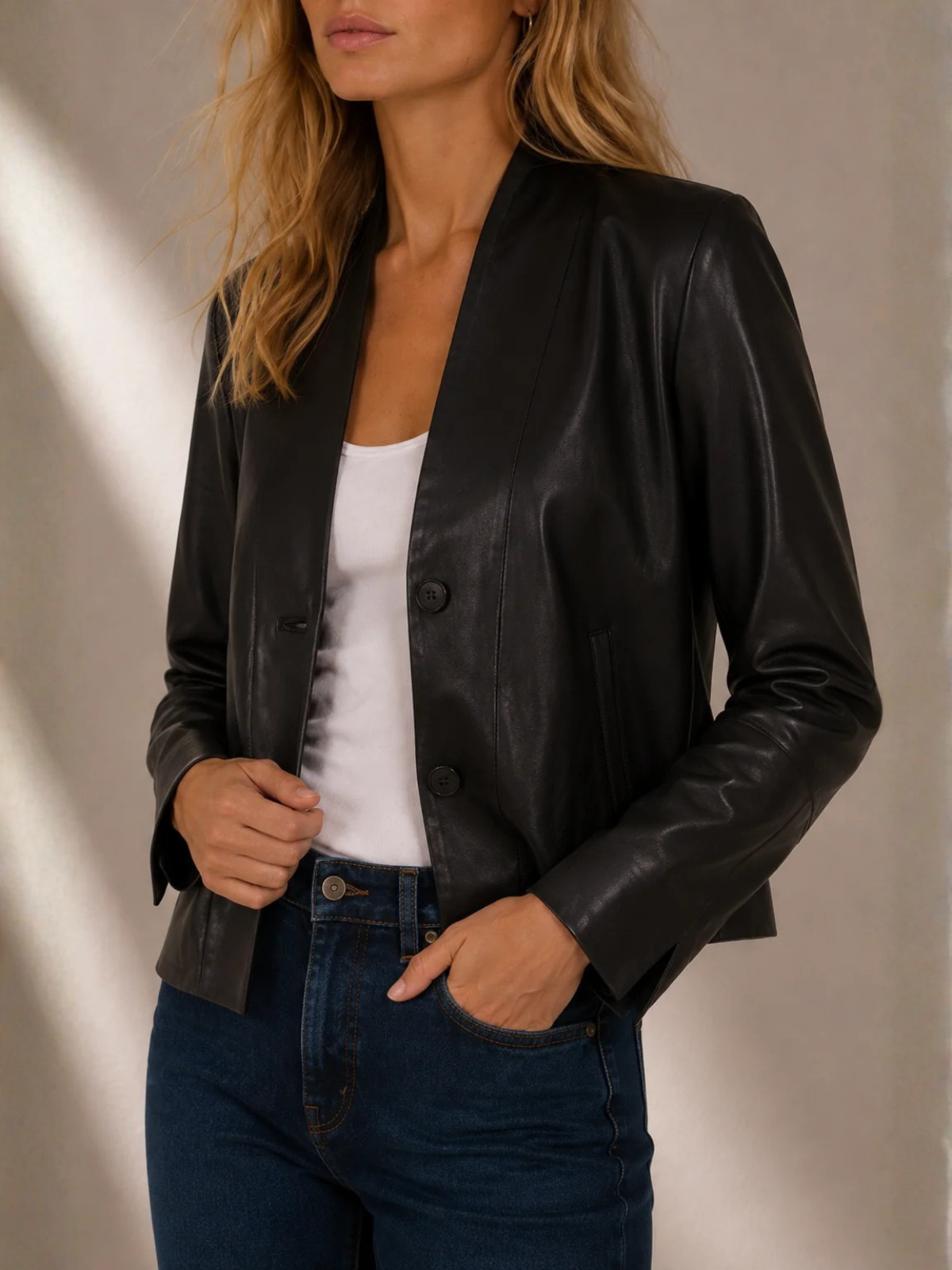 Jakett Tessa Washed Leather Jacket_586J398