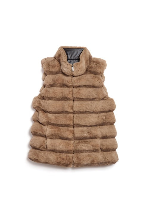 TS Jocelyn Plush Faux Fur Reversible Vest