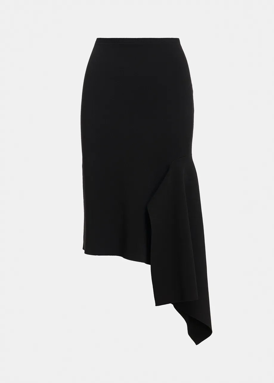 Essentiel Draped Asymmetrical Ruffle MidI Skirt
