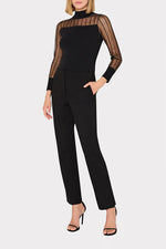 Milly Ts Krissy Sheer Knit Mock Neck Top