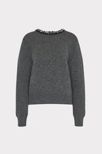 Milly Ts Embellished Crewneck Sweater