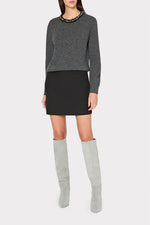 Milly Ts Embellished Crewneck Sweater