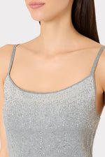 Milly Ts Ricky Metallic Rhinestone Midi Dress