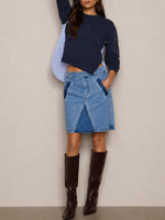 LAFATA Mix Media Sweatshirt_TOP039-067