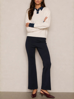 LAFATA Pull On Crosswalk Flare Pant_BTM036-091