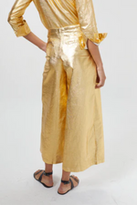 Lanhtropy Culotte Metallic Linen Pants