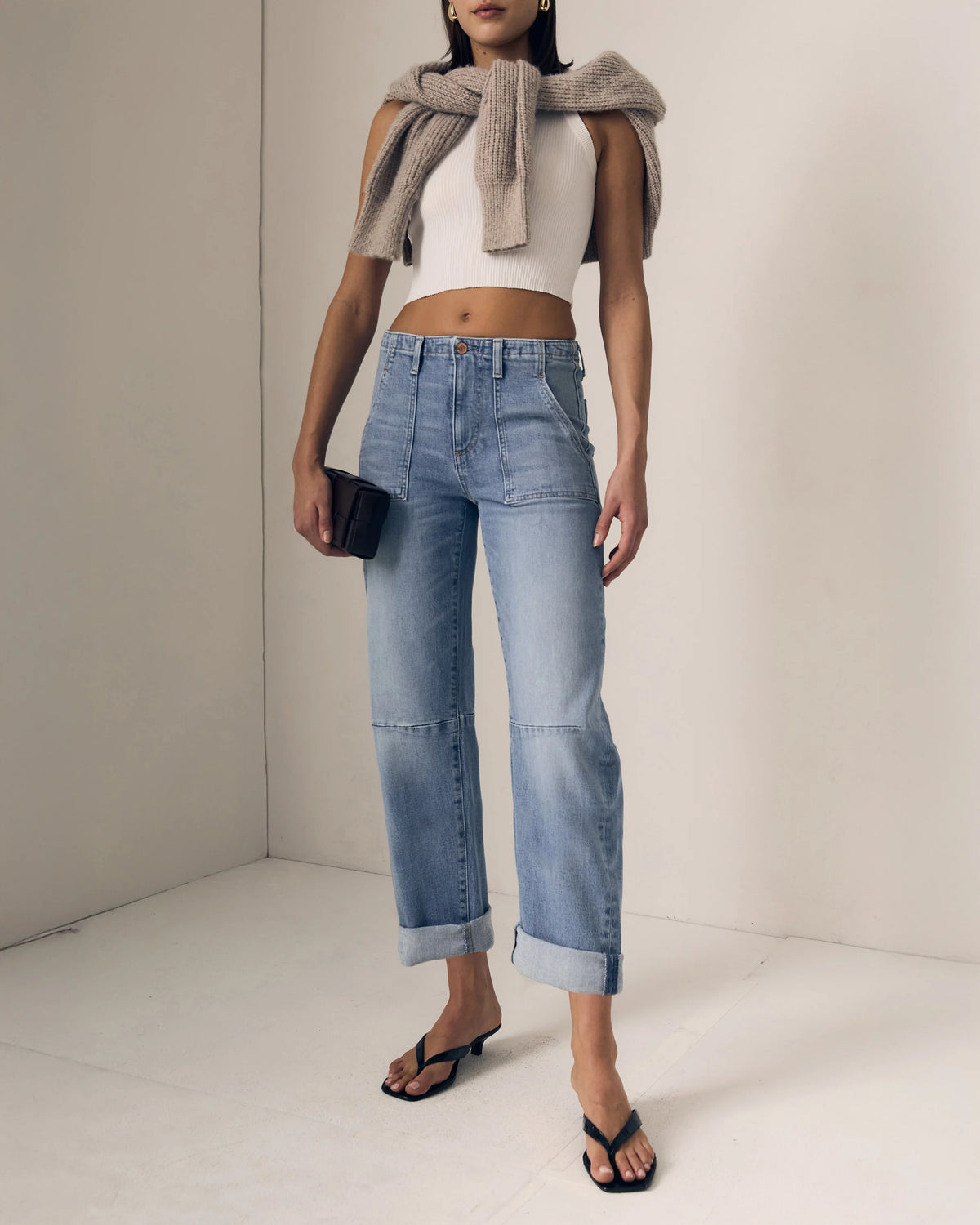 LE JEAN Utility Soft Barrel With Double Cuff - Mid Rise