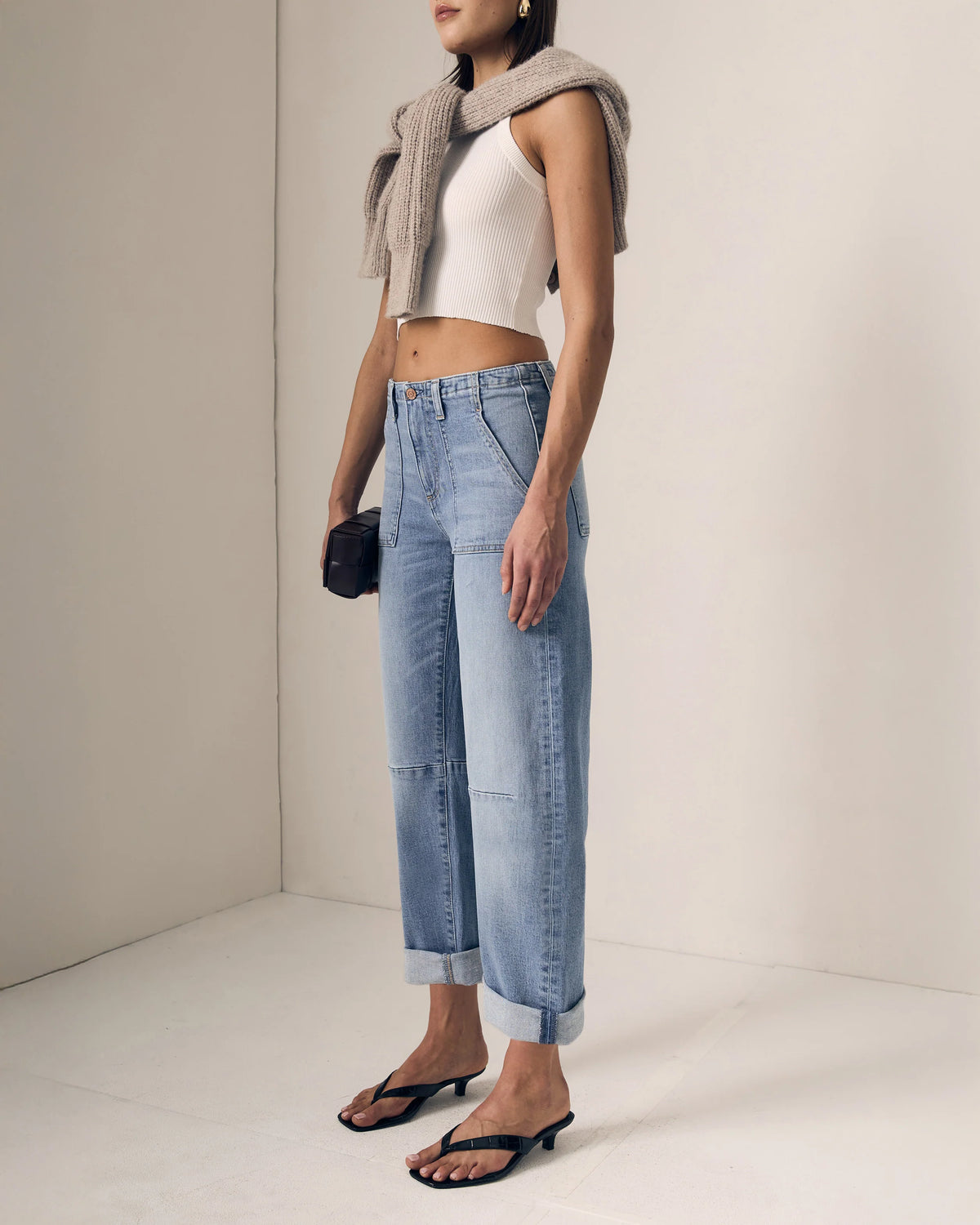 LE JEAN Utility Soft Barrel With Double Cuff - Mid Rise