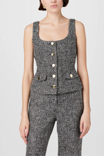 Toccin Georgie Scoop Neck Button Front Vest Top