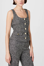Toccin Georgie Scoop Neck Button Front Vest Top
