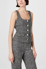 Toccin Georgie Scoop Neck Button Front Vest Top