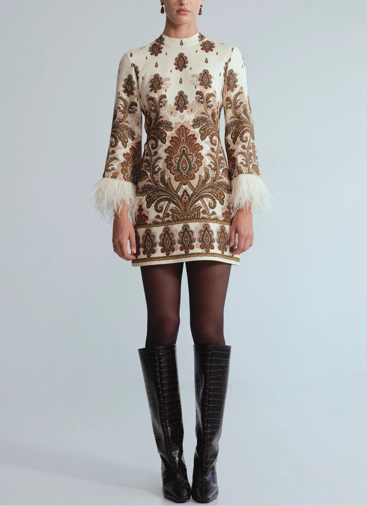 Cara Cara Vida Feather Trim Dress