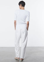 Enza Costa Linen Knit Half Sleeve Crew