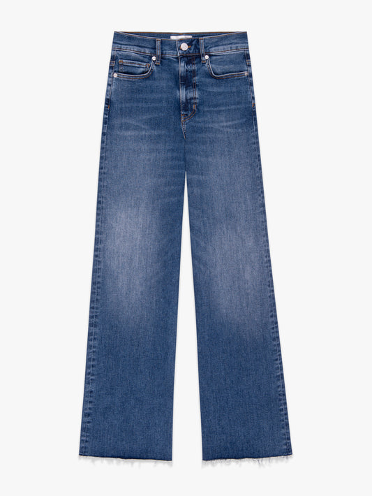 FRAME Le Slim Palazzo Raw Fray Jeans