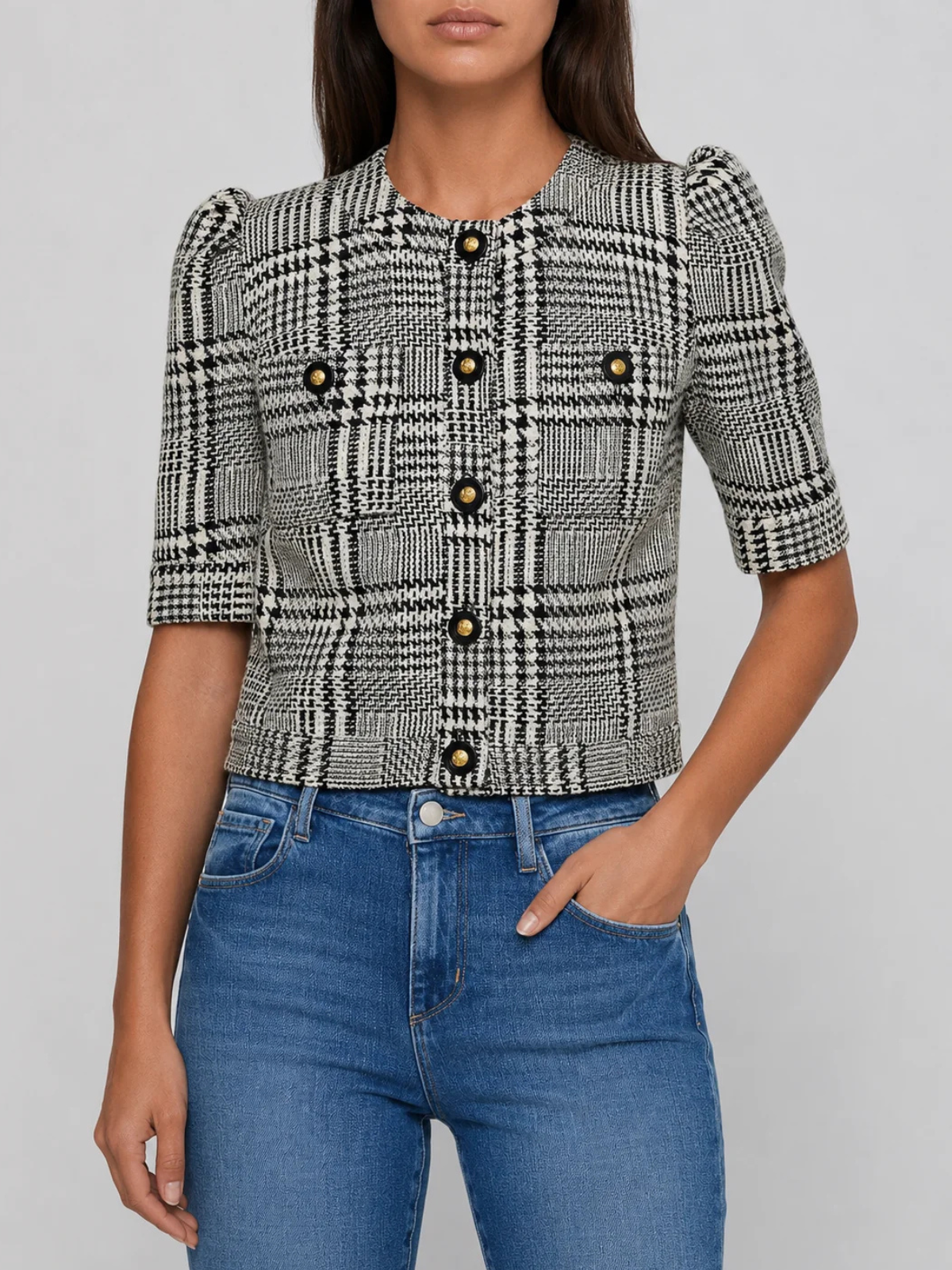 Lagence Allegra Short Sleeve Cropped Jacket_10126MQX