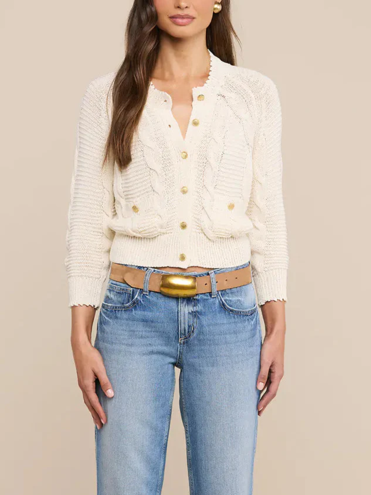 Lagence Darcy Cable Stitch Cardigan_80213TFZ