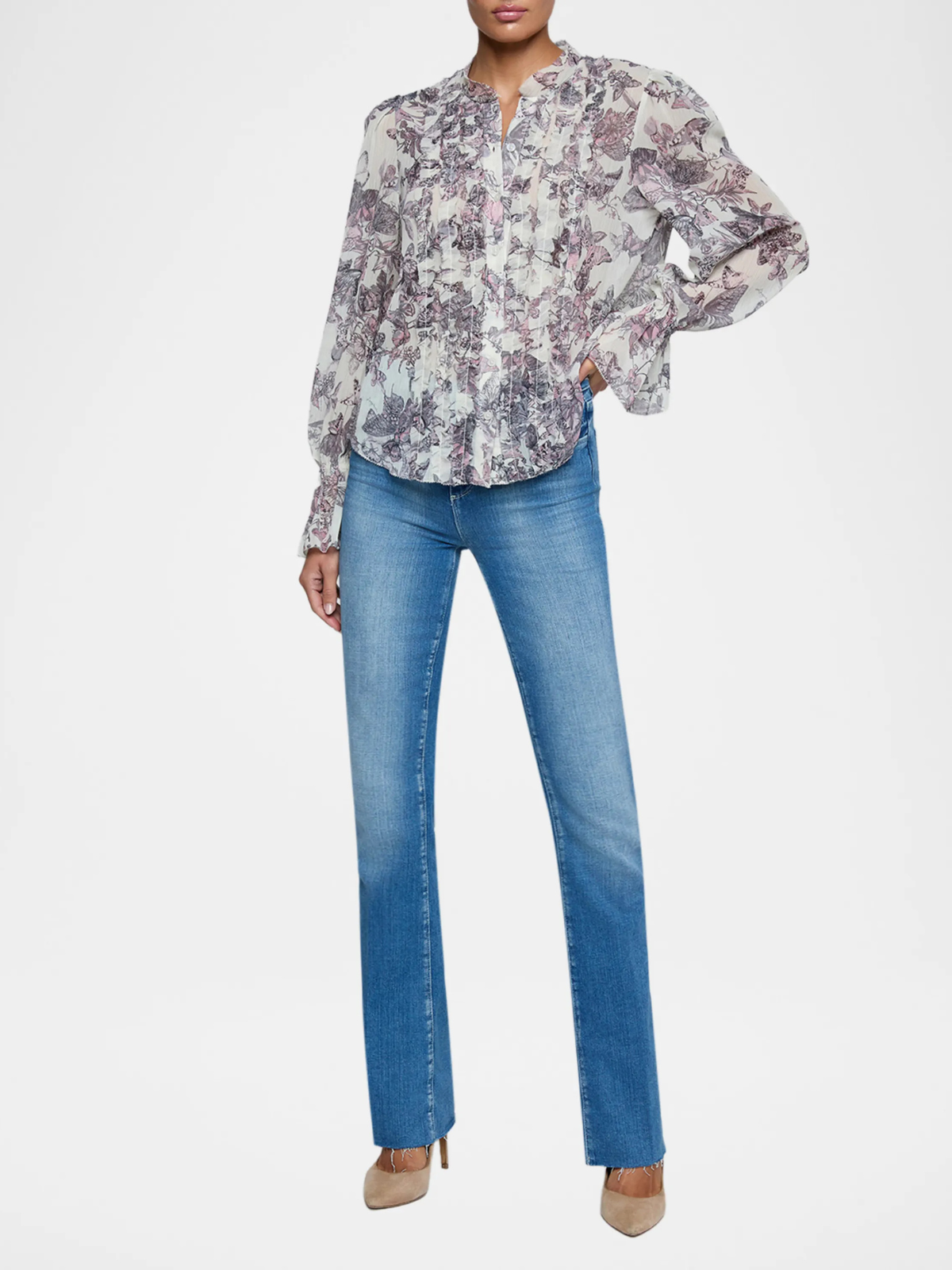 Lagence Eunice Ruffle Sleeve Blouse_40838GYW