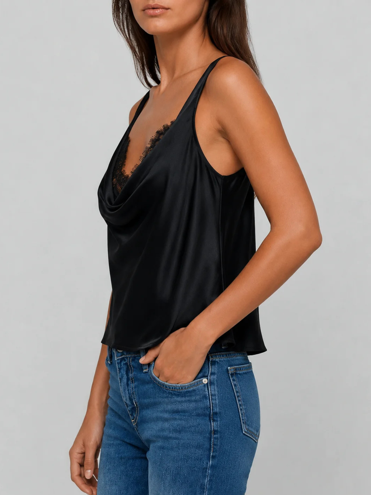 Lagence Evadne Cowl Neck Tank_40940CLW