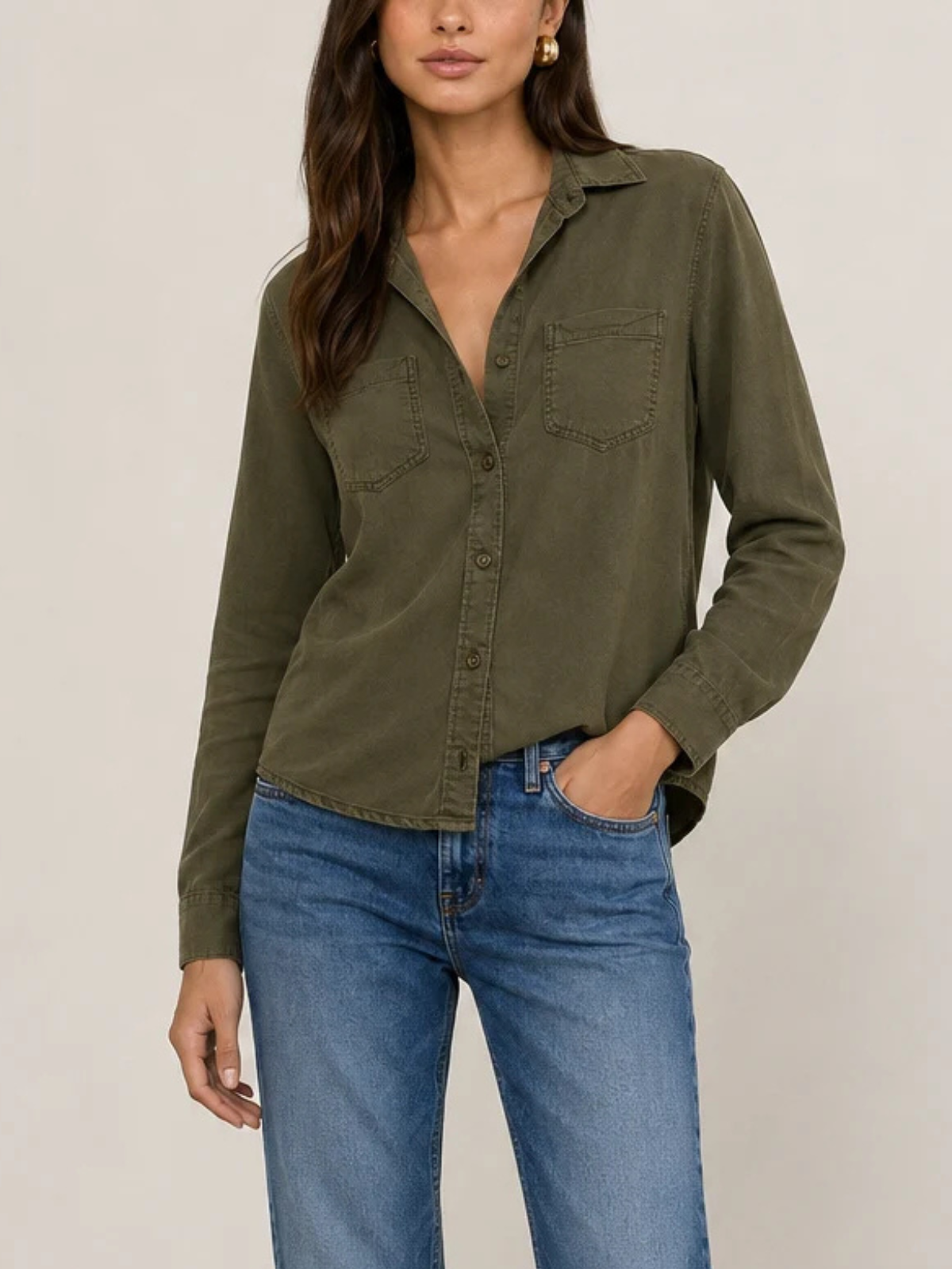 Lagence Isla Denim Long Sleeve Shirt_40670AAT