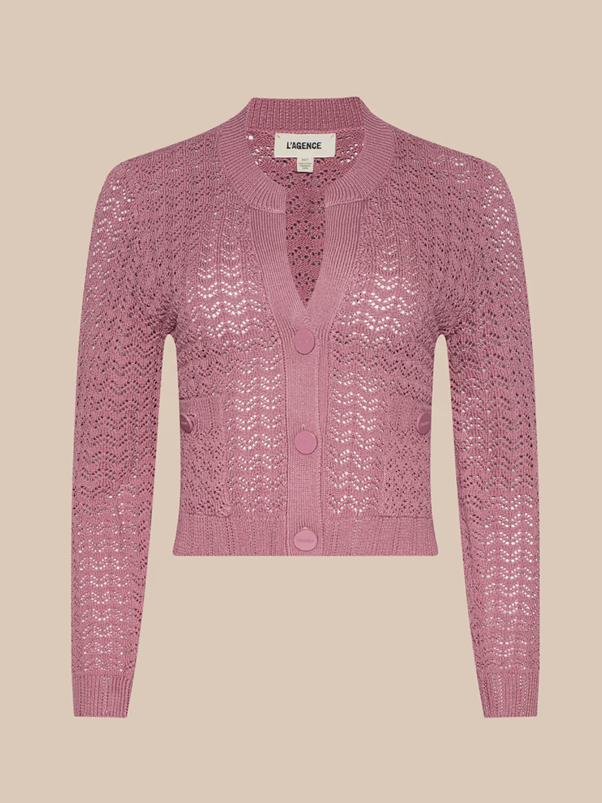 Lagence TS Orla Pointelle Knit Cardigan_80092QJA-LILS