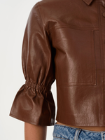Lamarque Carolina Ruffle Sleeve Leather Jacket_CAROLINALUG