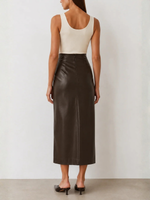 Lamarque Maylor High Waisted Faux Leather Midi Skirt_MAYLOR