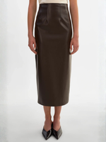 Lamarque Maylor High Waisted Faux Leather Midi Skirt_MAYLOR