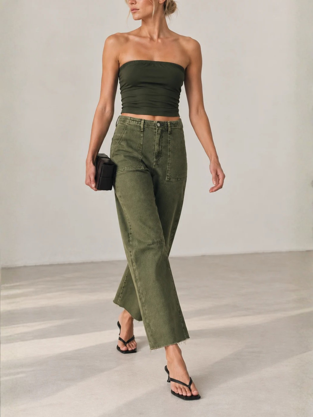 Le Jean Utility Soft Barrel W384-221-OLIVE